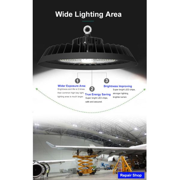 ODM Commercial 100 Watt UFO LED Highbay Lights IP65 With Microwave Sensor