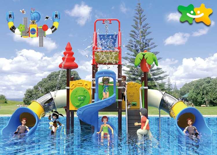 Swimming Pool Water Slide , Plastic Water Slide Multicolors LLDPE Material