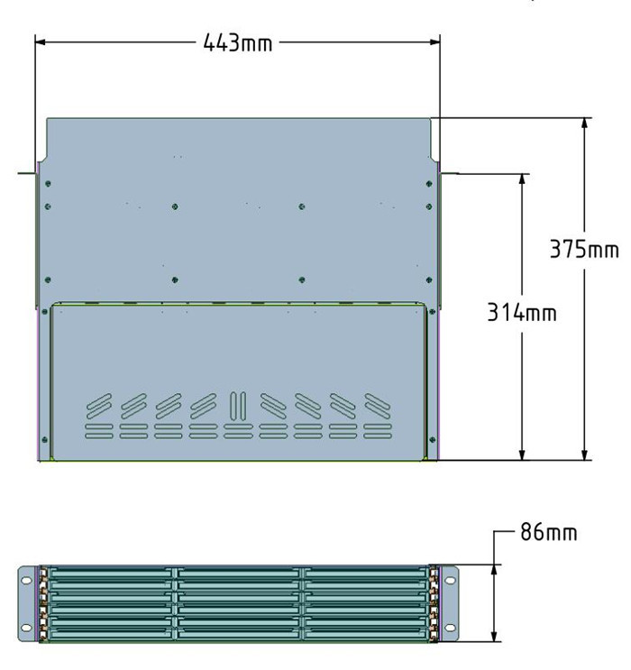 Front Facing Multimode OM3 100G MTP To LC HD Patch Panel