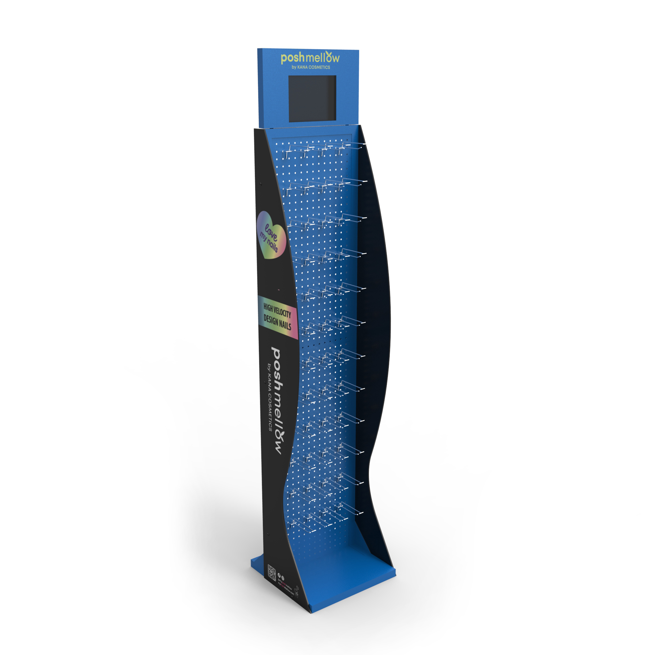 Retail Store PVC Display Stand Glove Display Rack Pegboard Display Stand With LCD Screen