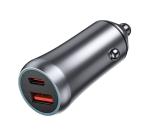 48W Dual-Port USB-C Car Charger, 12-24V DC Input ABS+PC Fireproof