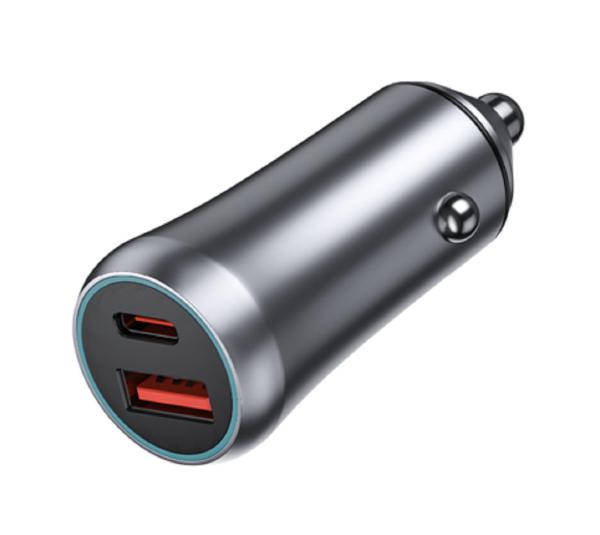 Quality 48W Dual-Port USB-C Car Charger, 12-24V DC Input ABS+PC Fireproof for sale