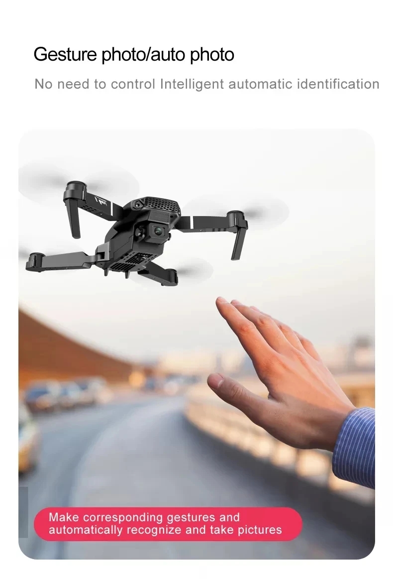 E88 Pro Aerial Drone Remote Controlled Airplane Toy Fixed Height Drones Quadcopter 4k Professional FPV Drone