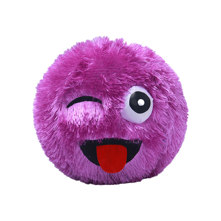 Polyester Outer Skin Material Crazy Face Fabric Covered Fuzzy Ball 16" for Assortment