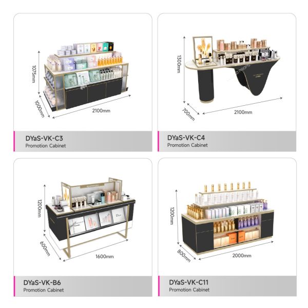Retail Display Rack Minimalist Multifunctional Cosmetic Display Cabinet for Beauty Shop Interior Design