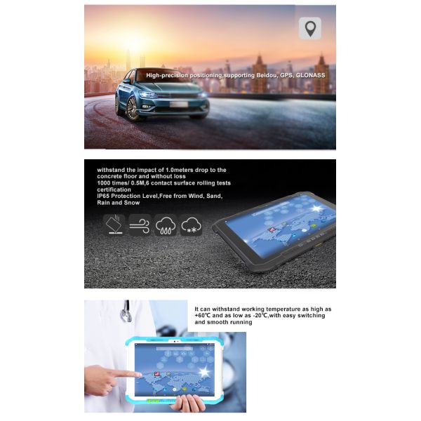 Waterproof Rugged Windows Tablet PC 9000mAh Battery With Fingerprint NFC Reader