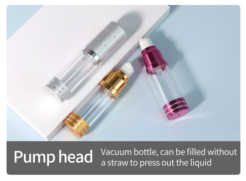 Collar Material PP 15ml 30ml 50ml Luxury Design AS Material Round Shape Lotion Serum Cream Refillable Airless Bottle