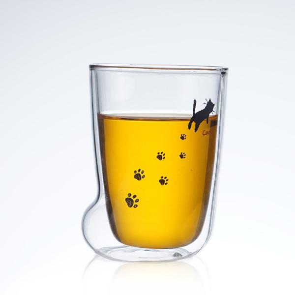 Quality Creative Milk / Coffee Cat Claw Cup , Hand Blown Double Insulated Glass Mugs for sale