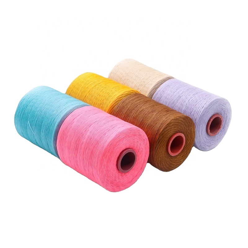 Kangfa 0.8mm 1mm Polyester Handmade Braid Waxed Thread High Tenacity for Leather Goods
