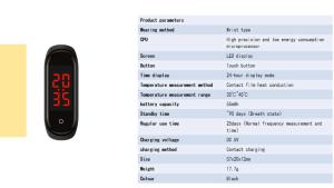 Touch Screen NRF52832 Chip IOS Temperature Monitor Wristband