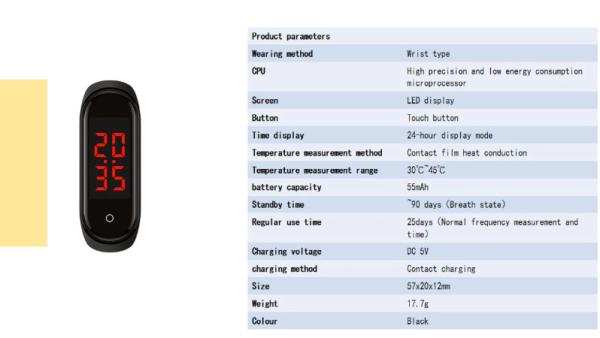 Quality Touch Screen NRF52832 Chip IOS Temperature Monitor Wristband for sale