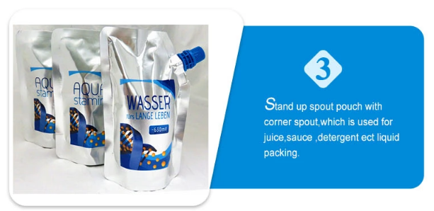 100mic Plastic Stand Up Spout Pouch For Liquid Packaging Juice Stand Up Pouch With Valve