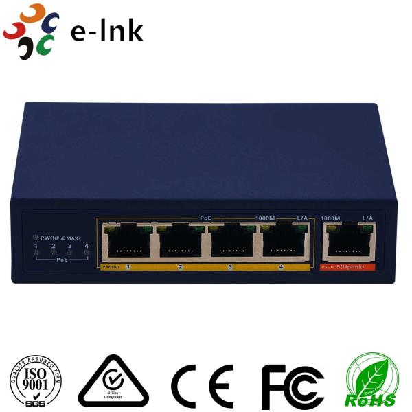 Quality 10 / 100 / 1000M PoE Input 4 Port Ethernet Switch 100M PoE Output Industrial Grade for sale