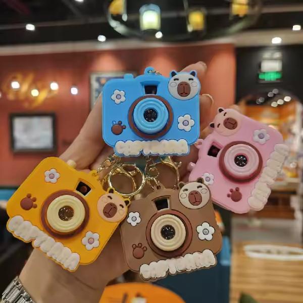 Quality Capybara Projection Camera Cute Car Keychain Multi Functional​​ Custom Car Keychain for sale