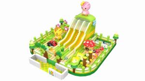China Farm Theme With Mushroom And Ladybug Inflatable Bouncy Slide Castle wholesale