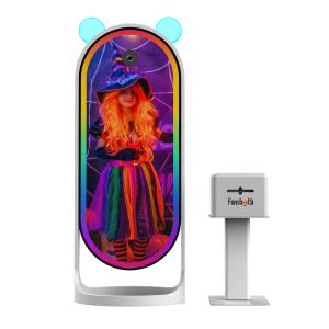 RGB LED Interactive Mirror Touch Screen Photo Booth Event 360 Photo Booth With Instant Print