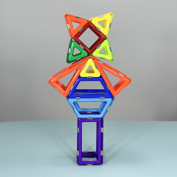Quality 3d Educational Geometric Magnetic Building Tiles Set , Magnetic Building Shapes Toy for sale