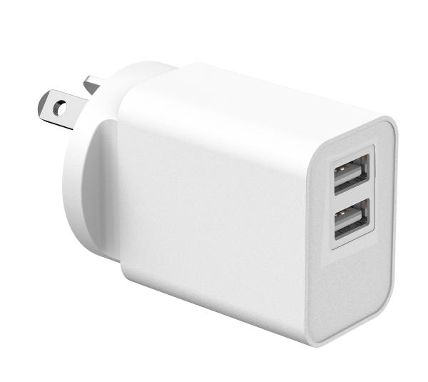 Quality 2 Pack Dual Port 12W Wall USB Charger Block With Foldable Plug Charging Box Brick for sale