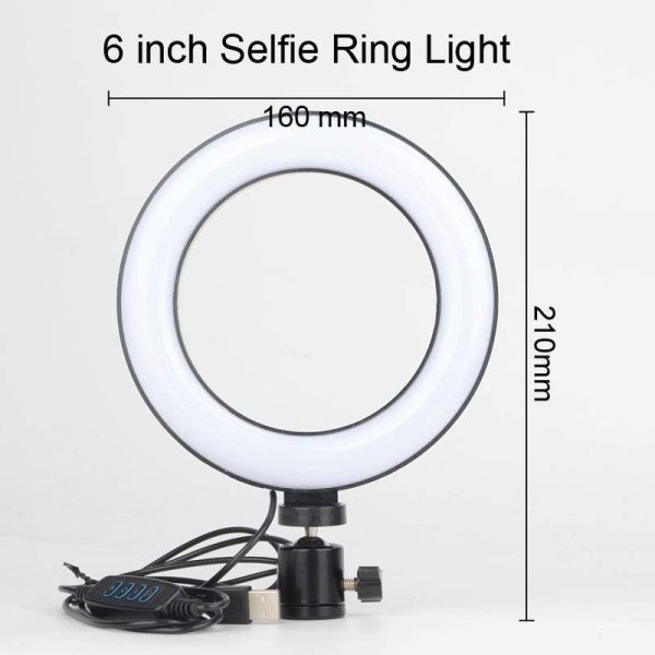 CE Aluminum Alloy 6W Desktop Selfie Ring Light