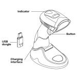 680*480 Long Range Qr Code Scanner / 300dpi 1D/2D QR Code Wireless Barcode