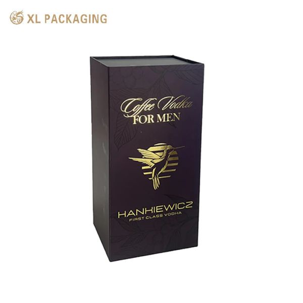 XL Packaging Custom Packaging Box Factory Custom Wine Paper Box Gold Foil Magnetic Closure Wine Boxes Single Champagne Glass Wine Bottle Gift Box