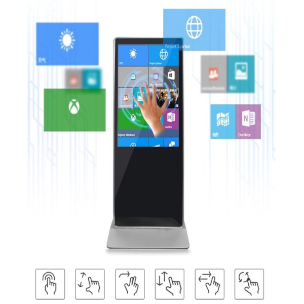 HD Self Standing Interactive Touch Screen Kiosk 65 Inch Using LG / Samsung Panel