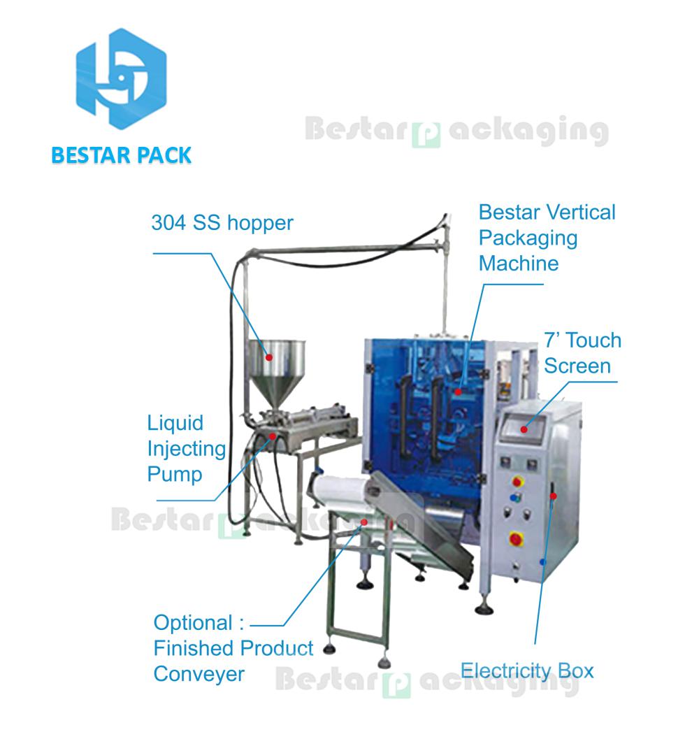 How to use a packaging machine to package hot liquids BSTV-750P