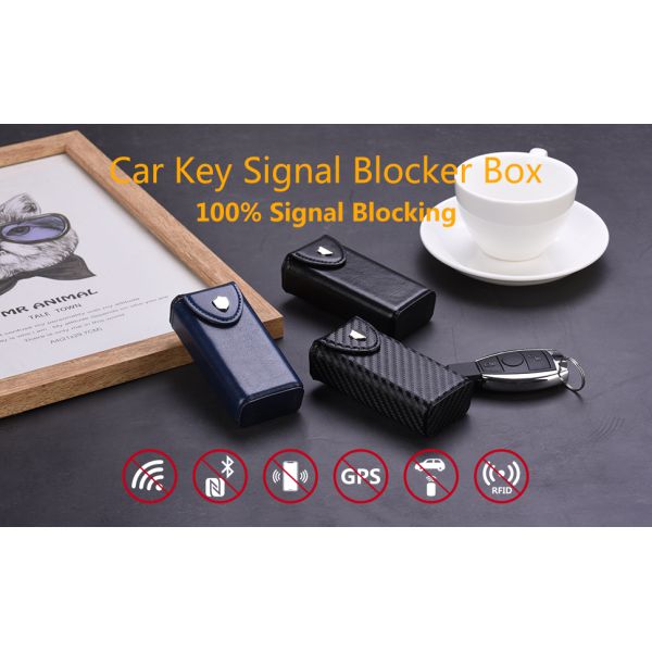 Blue Signal Blocking Pouch PU Leather Material Men Women Use RFID Technology