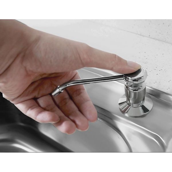 SUS304 Sink Accessory 240ml Sink Soap Dispenser Bottle Indenter PE Straw