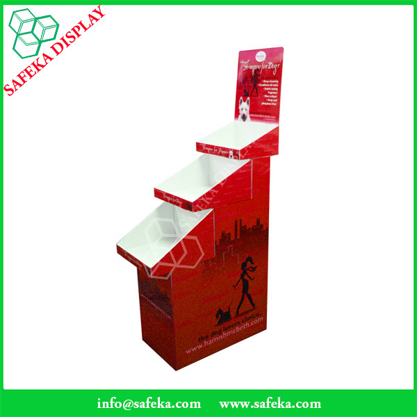 Cardboard pop display 3 tier Customized printed Promotion Rack Supermarket advertising shelf Cardboard trays