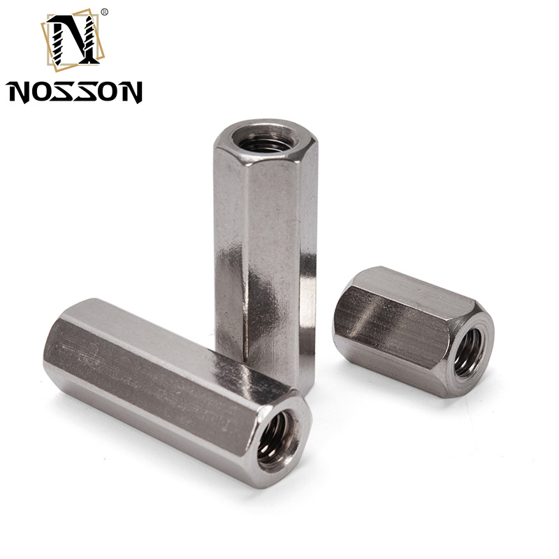 M3 M4 M5 M6 M8 M10 Black Oxide Finish Female Thread Straight Fitting Long Hex Sleeve Coupling Nut in 304 Stainless Steel