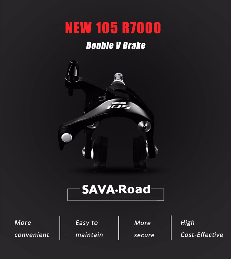 Black Red 1.2m SAVA Carbon Road Bike 700c Unisex With Double V Brake