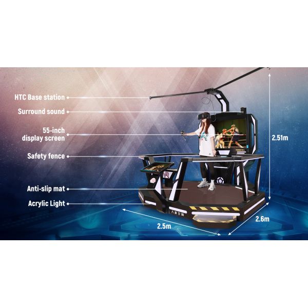 Multiplayer Gaming 9D Walker Shooting Simulator With 6DOF Motion Platform