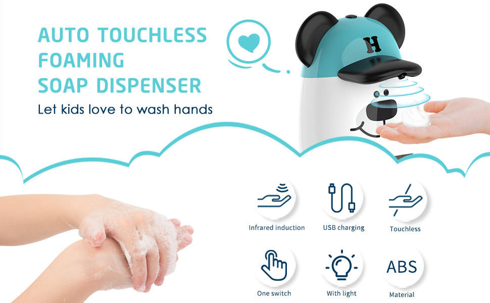USB Sensor Foam Soap Dispenser 2.6W 200ML Refilling Self Cleaning