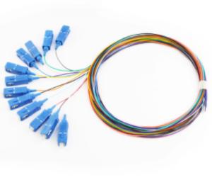 China 12 Cores 1M Optical Fiber Pigtail SC/UPC For Telecommunication wholesale