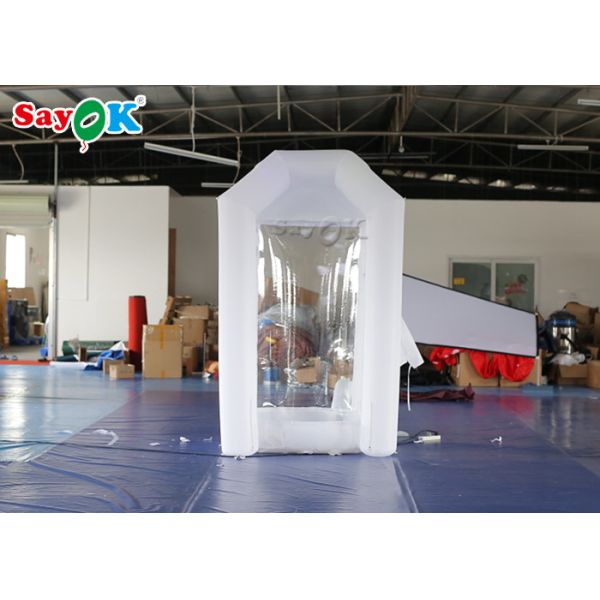 1.5*1.5*2.5m Custom Inflatable Products White Inflatable Money Machine Booth For Business