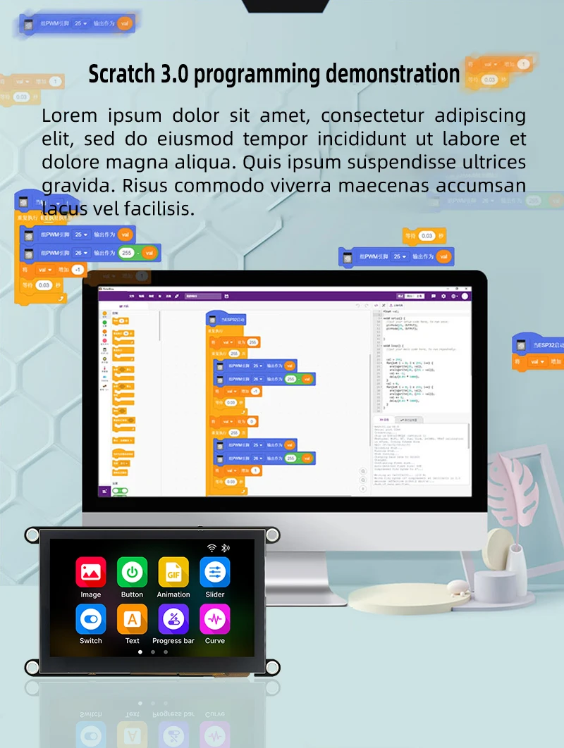 5V Touchscreen Operating Display with 480*272 Resolution and Lightweight Design