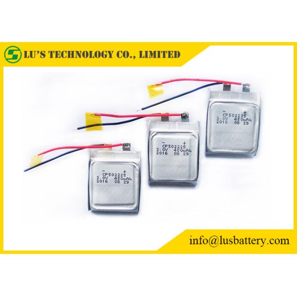 CP502225 3.0v 450mah lithium battery for Wearable Intelligent Hardware