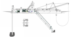 Underwater Cutting Suction Dredger Leader 250mm Pipe Diameter Australian Technology Pump