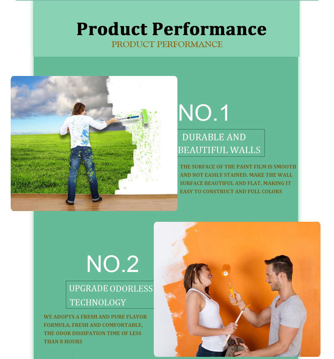 Flat/Matte Interior Wall Emulsion Paint Direct Supply from Brush Application Method