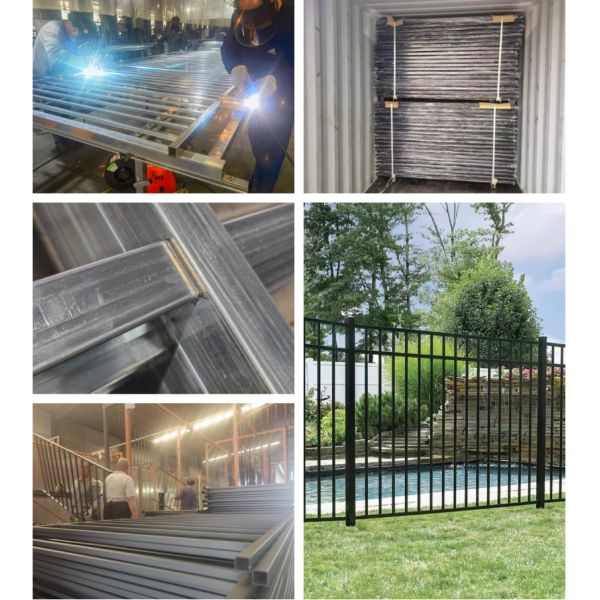 Weatherproof Easy Installation Black Tubular Steel Fencing System For Residential Use