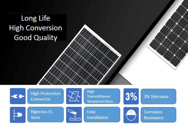 1.69-5.62A Photovoltaic Solar Panels 100W Monocrystalline Silicon For PV Generation System