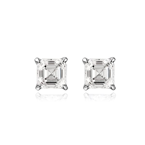 Asscher Shape Classic Design 18k Lab Grown Diamond Earrings Jewelry Durable style Asscher shape 1ct diamond Earrings