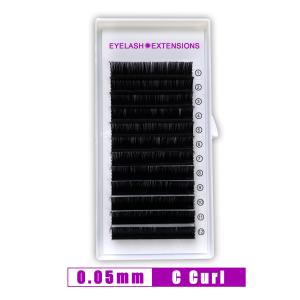 China Customized Russian Volume Eyelash Extensions C Curl Type 0 . 05mm Thickness wholesale