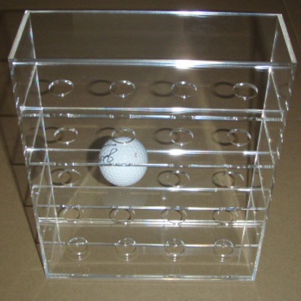 Acrylic Clear Golf Ball Display Case Counter top Plexiglass Ball Holder Riser