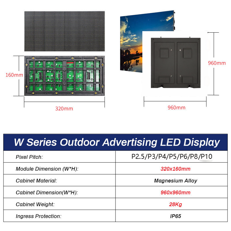 Outdoor Programmable Led Display Fixed P2.5 Led Panel SMD1415 led display