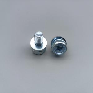 China Cross Recessed Blue White Zinc Plated Hex Head Bolt With Spring Flat Washers wholesale
