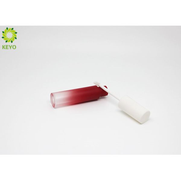 Cosmetic Lip Gloss Packaging , Gradient Red Plastic Empty Lip Gloss Case