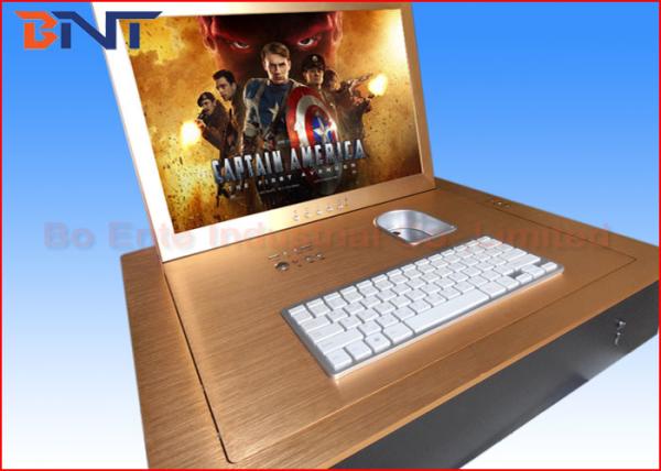 Quality Gold Color 19" Computer Monitor Lift  , Flip Up LCD Lift With Infrared Sensor for sale