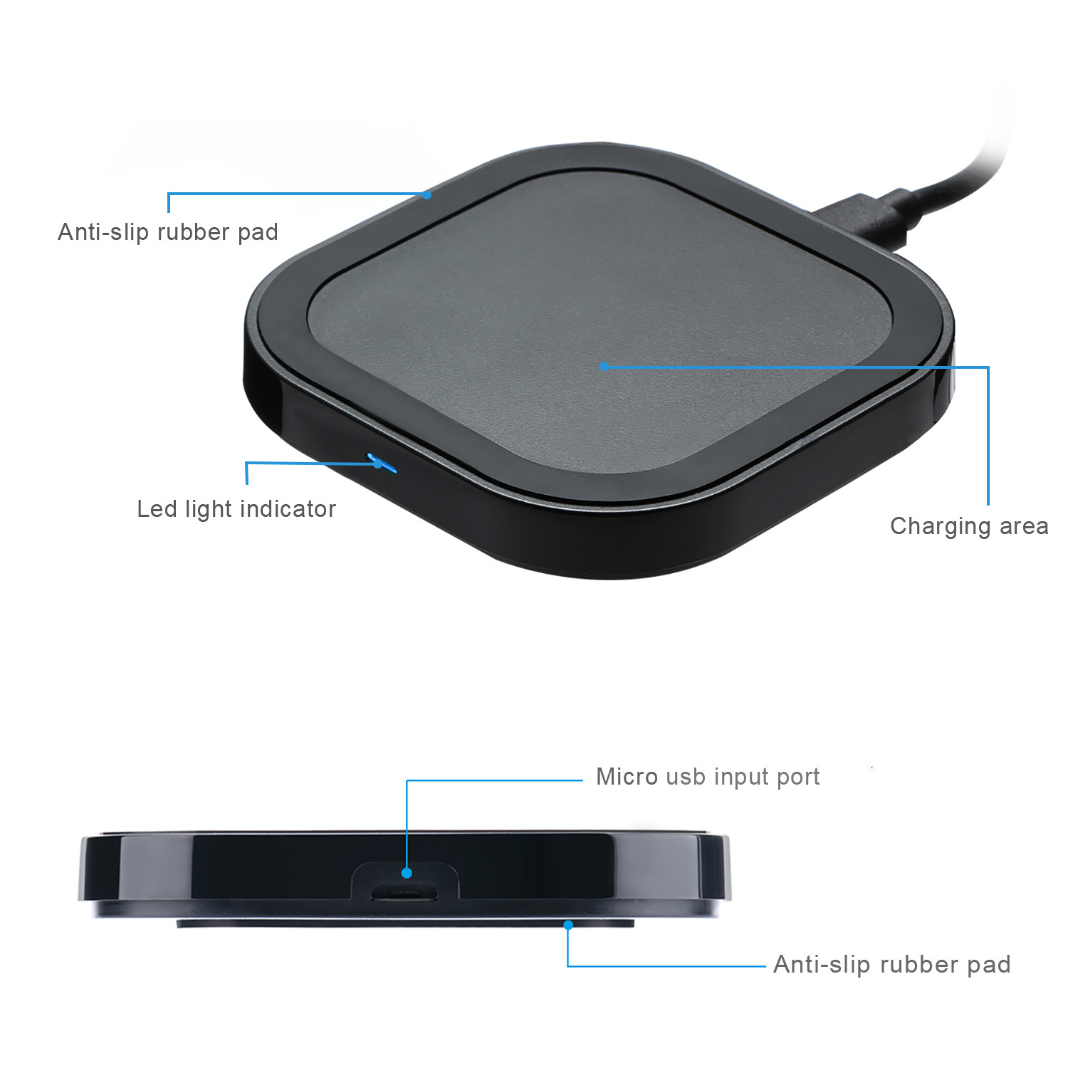 Wireless Charger,Yootech Qi Certified Wireless Charging Pad for iPhone X, iPhone 8/8 Plus, Samsung Galaxy S9 S9 Plus